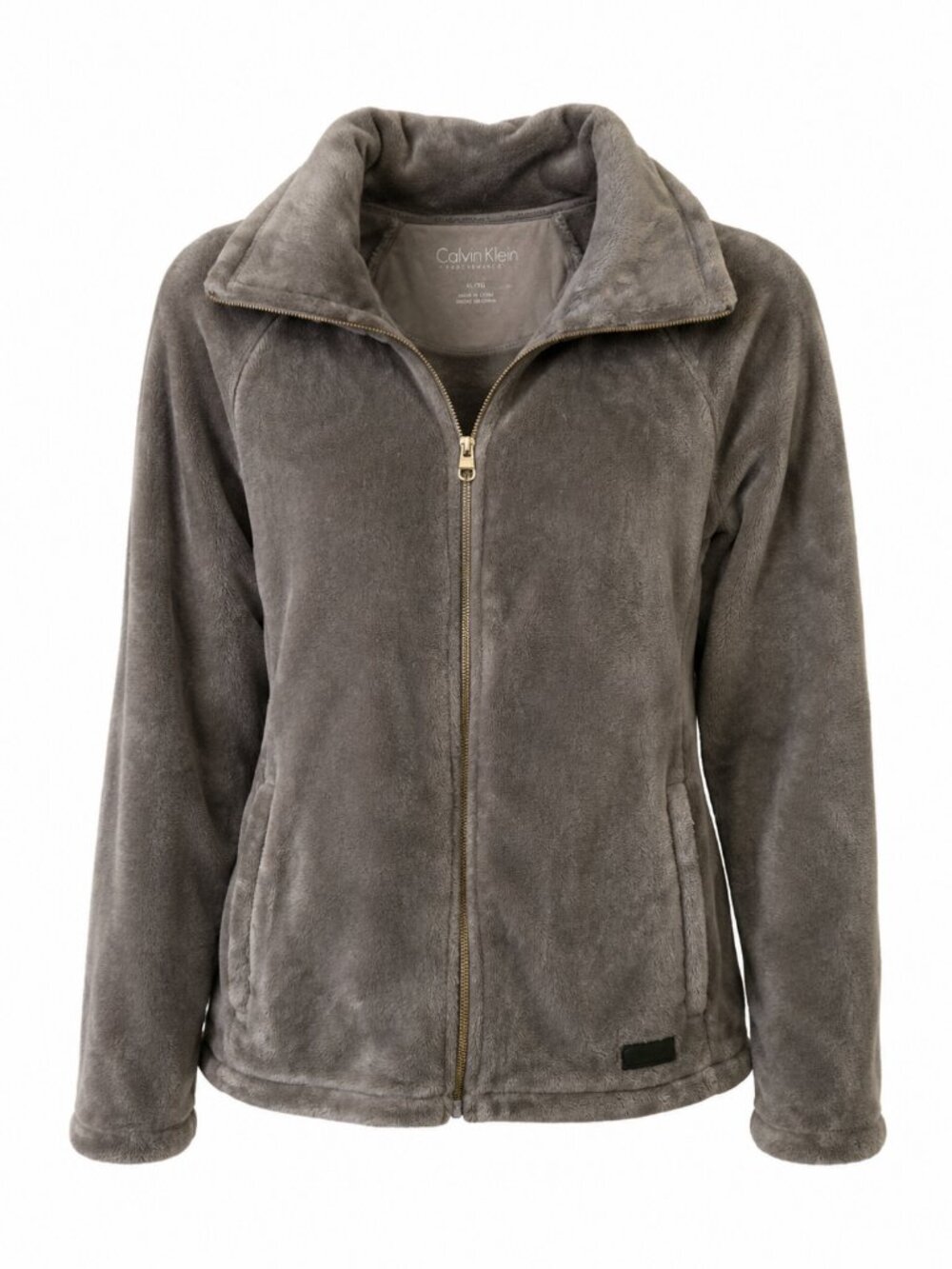 💖 2/40 Calvin Klein Performance Grey Plush Zip Hoodie S